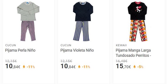 pijamas para niños precios